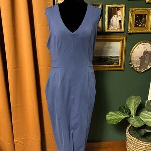 White House Black Market Blue Sleeveless Dress